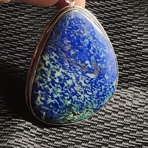 Vibrant Blue and Green Teardrop Necklace